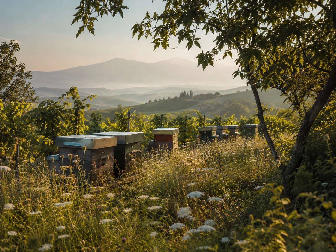 Apiario italiano immerso nel verde